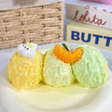 みかん三連玉ケーキ スクイーズトイ 高品質 ストレス解消 インスタ映え 人気ヒット 食品グレードシリコン 手作り クリームマッド